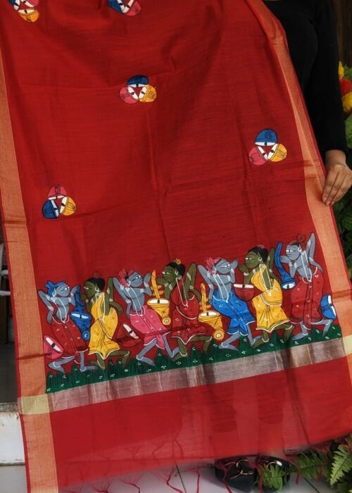 handpainted folk art dupatta