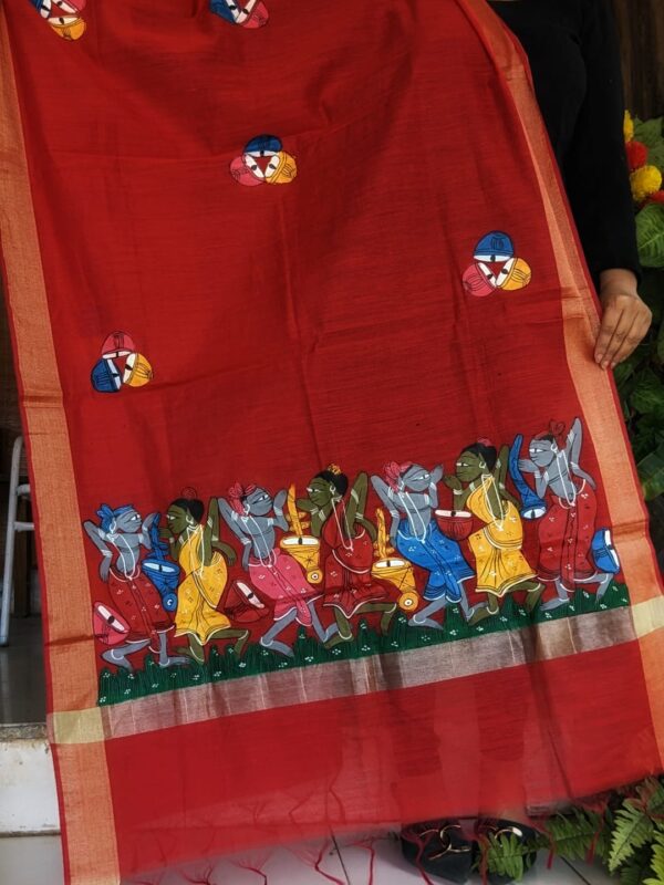 handpainted folk art dupatta
