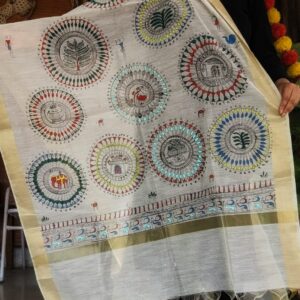 handpainted saura art dupatta