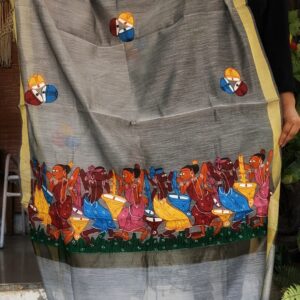 handpainted dupattas on chanderi