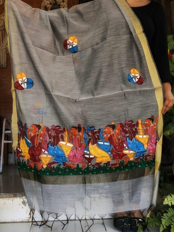 handpainted dupattas on chanderi