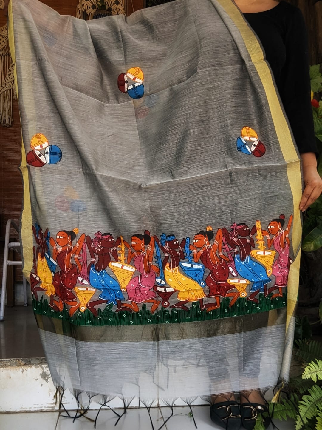 handpainted dupattas on chanderi