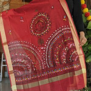 handpainted saura art dupatta