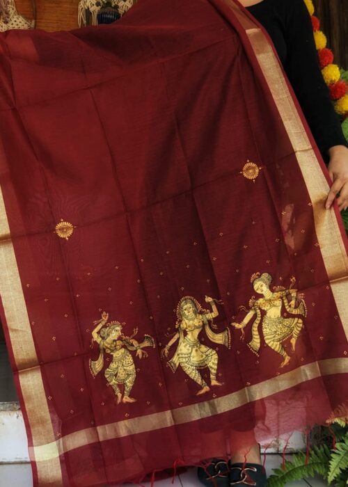 handpainted pattachitra dupatta