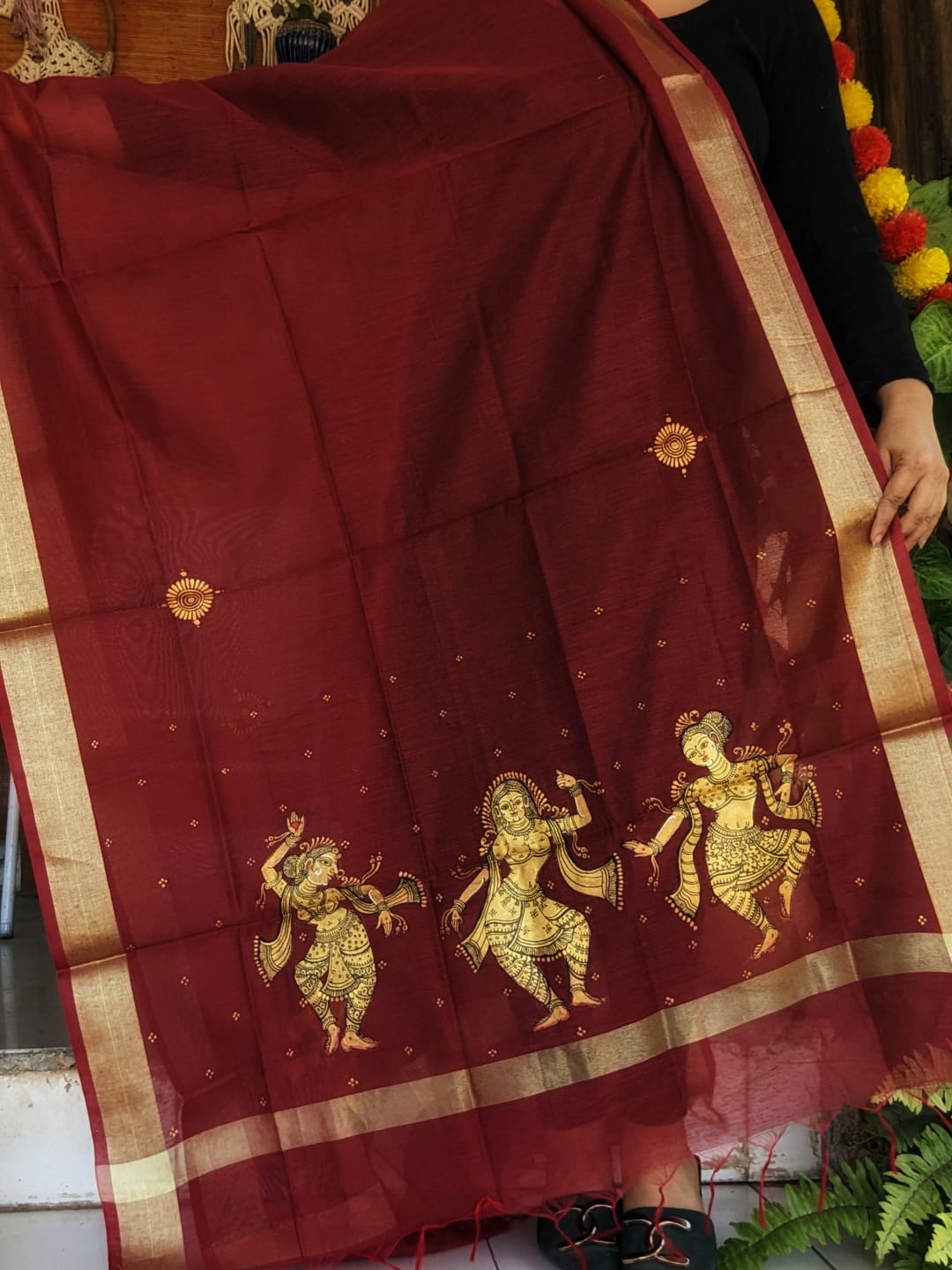 handpainted pattachitra dupatta
