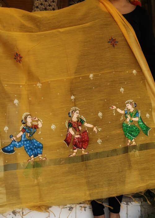 handpainted pattachitra dupatta