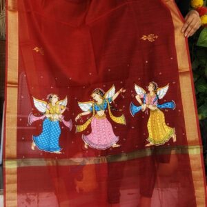 handpainted dupatta on chanderi
