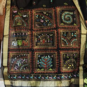 handpainted dupatta, chanderi