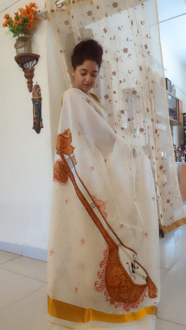 handpainted saree - littlethingsbypreeya