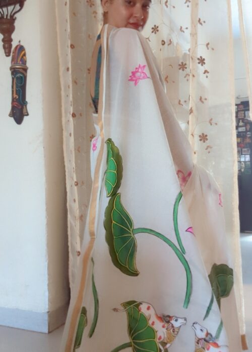 handpainted kerala cotton saree - littlethingsbypreeya