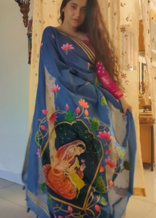 handpainted saree - little things by preeya