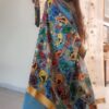 kandpainted saree little things by preeya handpainted saree, pattachitra, fish motif, bengal handloom, pure cotton, littlethings by preeya, wedding sarees